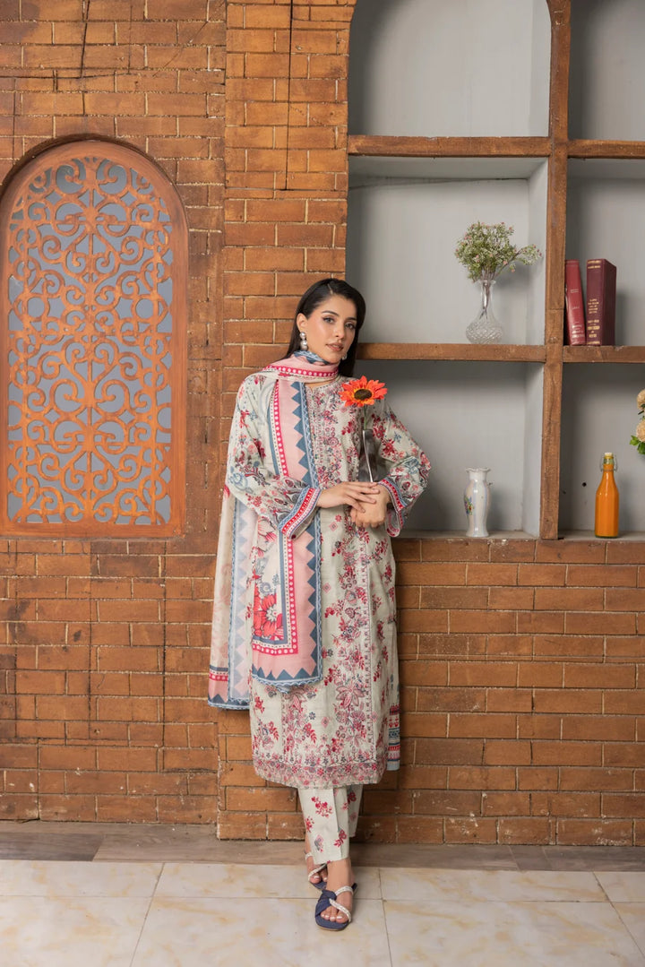 Afsana - 3 PC Printed Dress