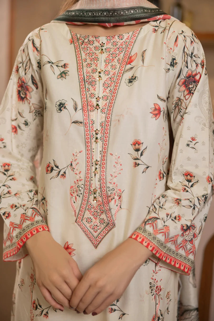 Nigar - 3 PC Printed Dress