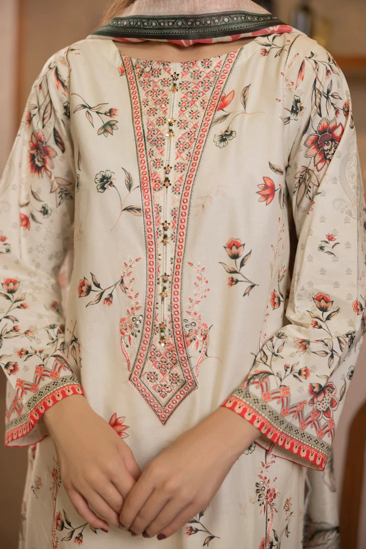 Nigar - 3 PC Printed Dress
