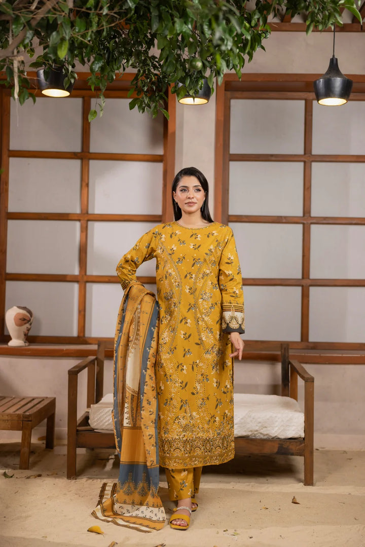 Zareenah - 3 PC Printed Dress
