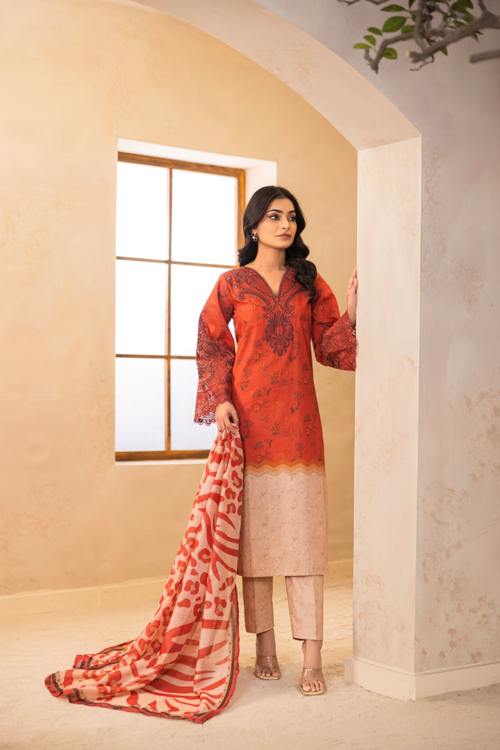 Orangi 3PC - PRINTED DRESS