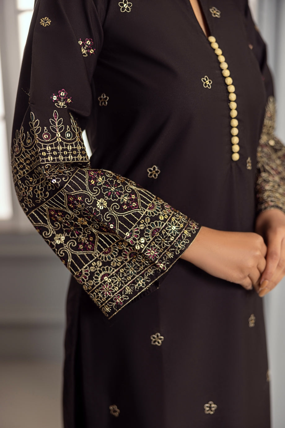 Black Magisk 2PC - EMBROIDERED DRESS