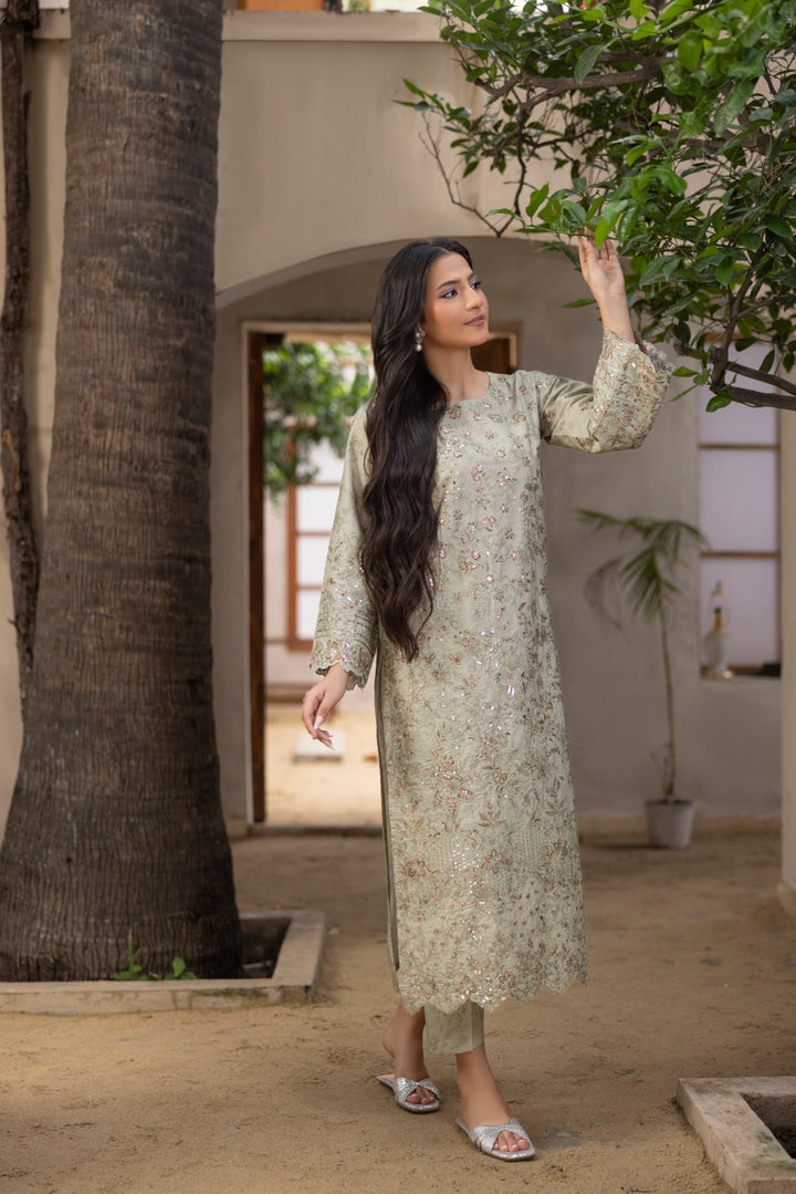 Areebah - 3 PC Printed Dress