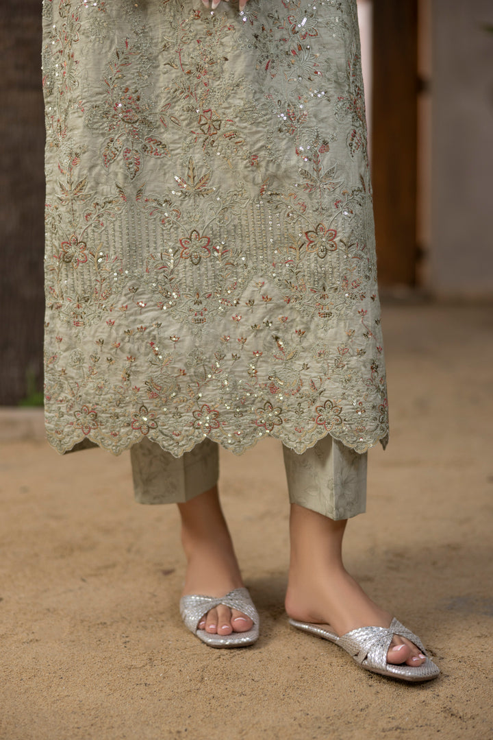 Areebah - 3 PC Printed Dress