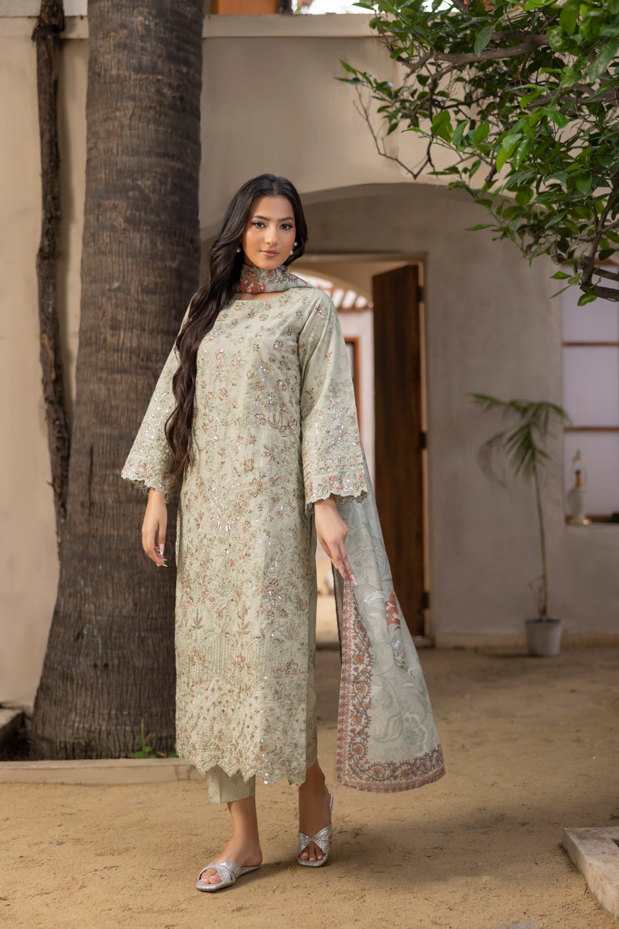 Areebah - 3 PC Printed Dress