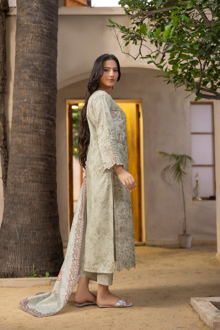 Areebah - 3 PC Printed Dress