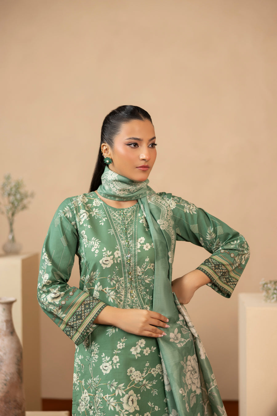 Naureen - 3 PC Printed Dress