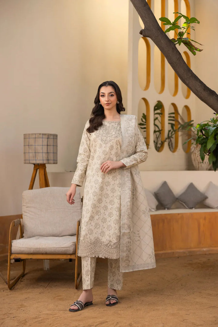 Nazneen - 3 PC Printed Dress