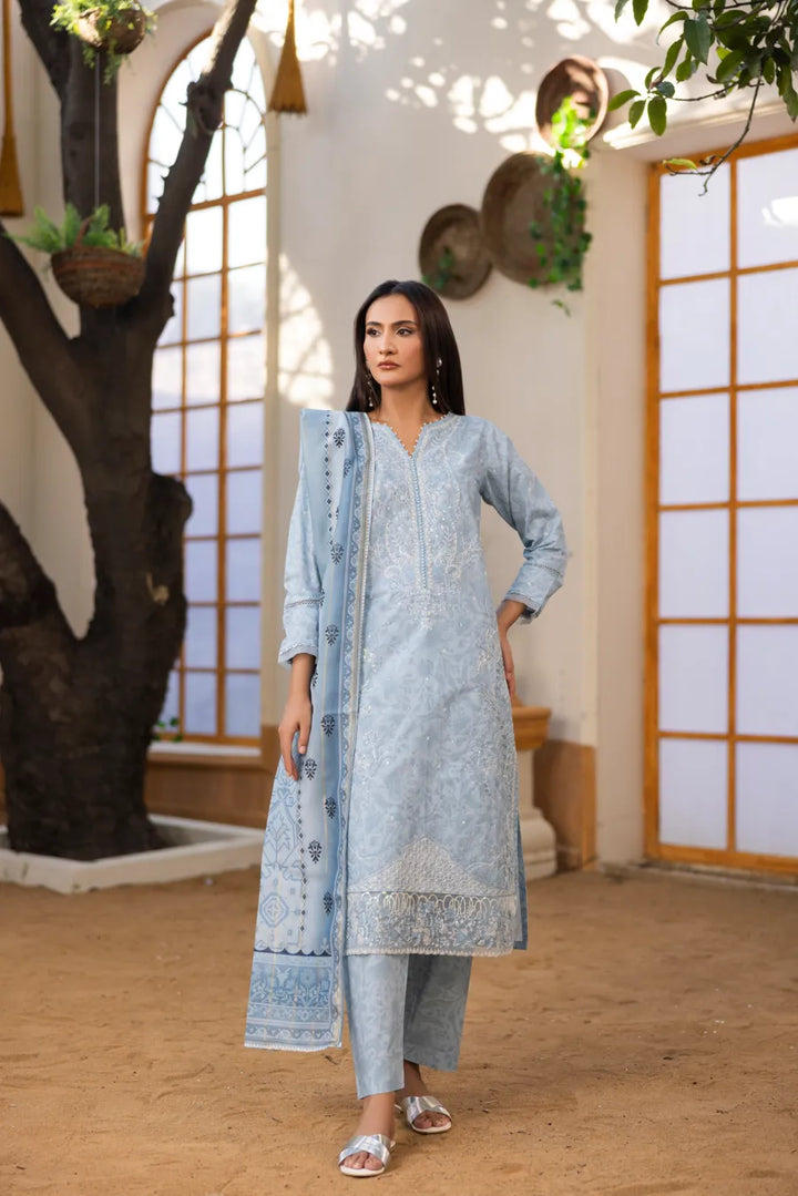 Ufaq - 3 PC Printed Dress