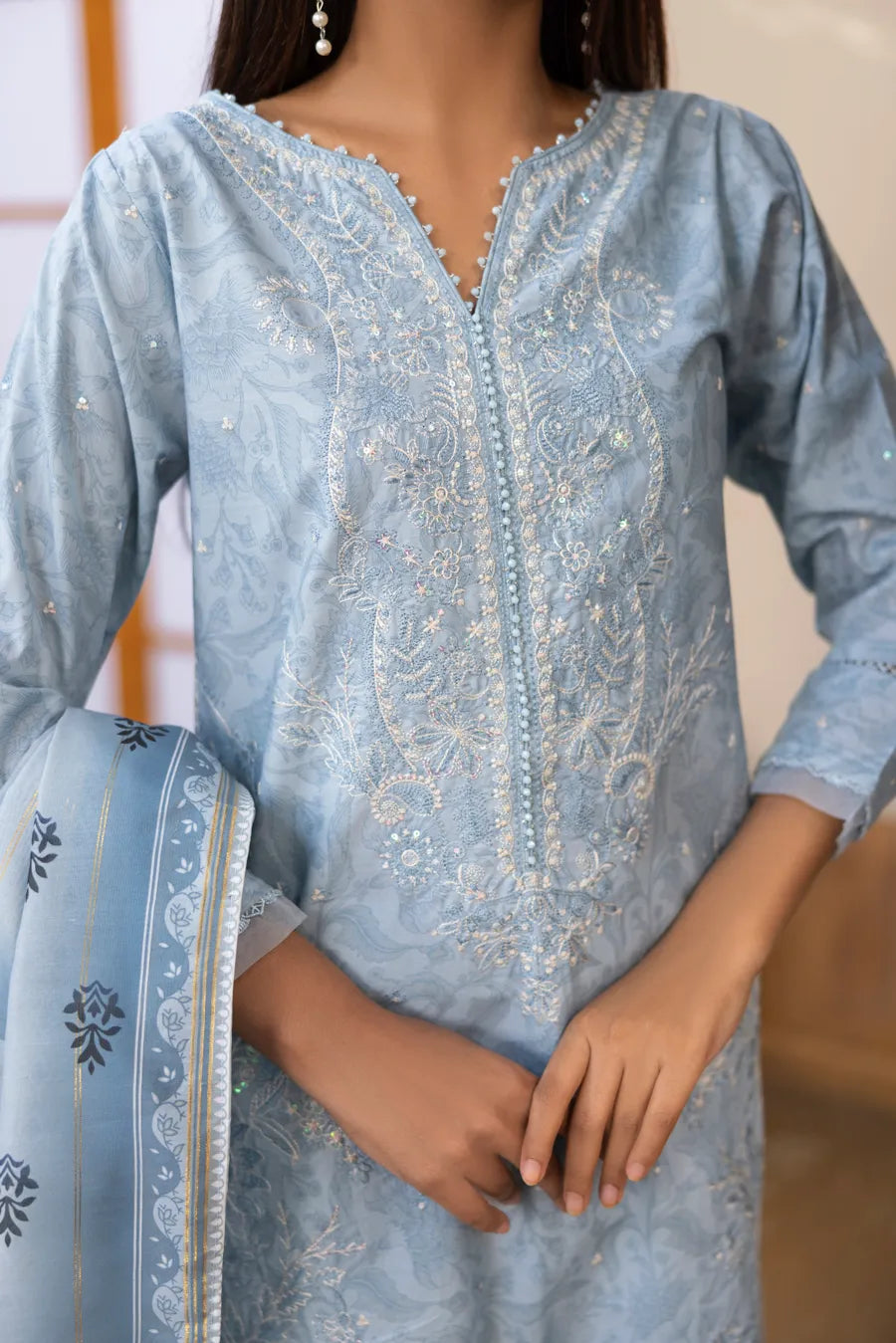 Ufaq - 3 PC Printed Dress