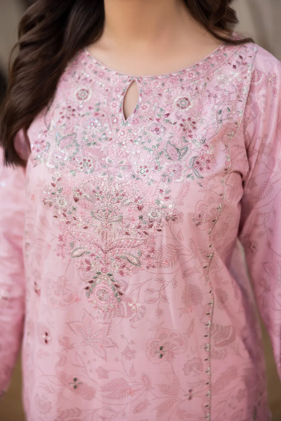 Narmeen - 3 PC Printed Dress