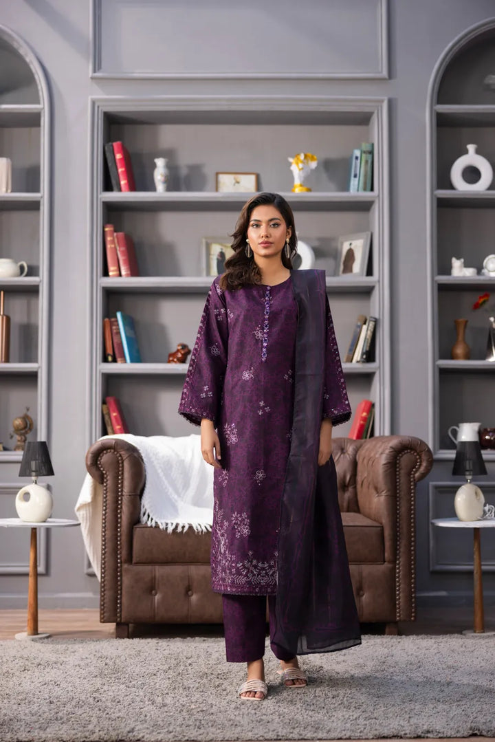 Banafsha - 3 PC Printed Dress