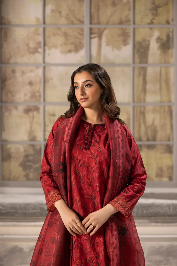 Surkh Naz - 3 PC Printed Dress