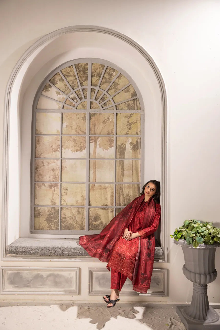 Surkh Naz - 3 PC Printed Dress