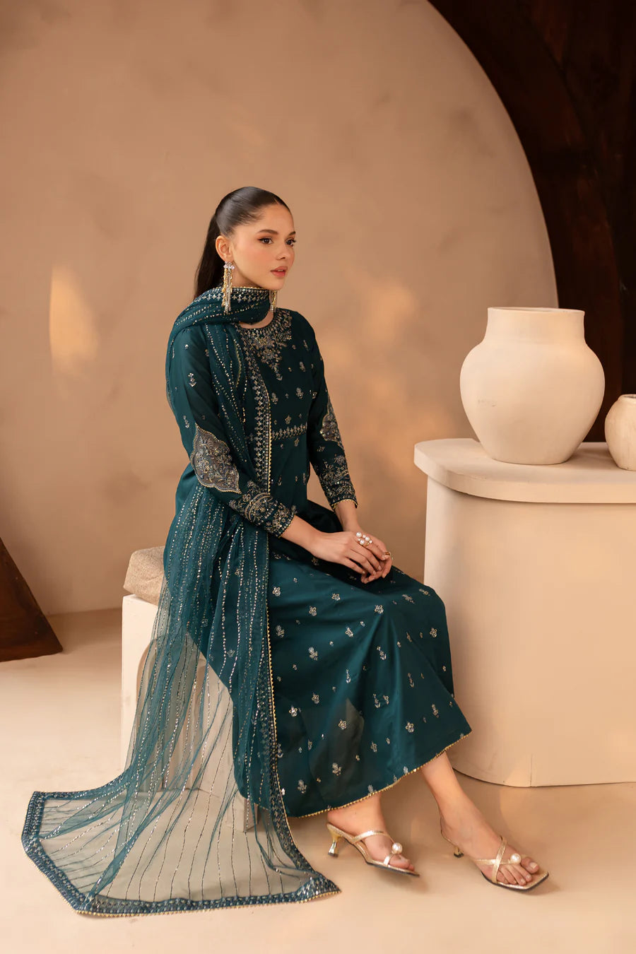 Zirwa - 3 PC Embroidered Dress