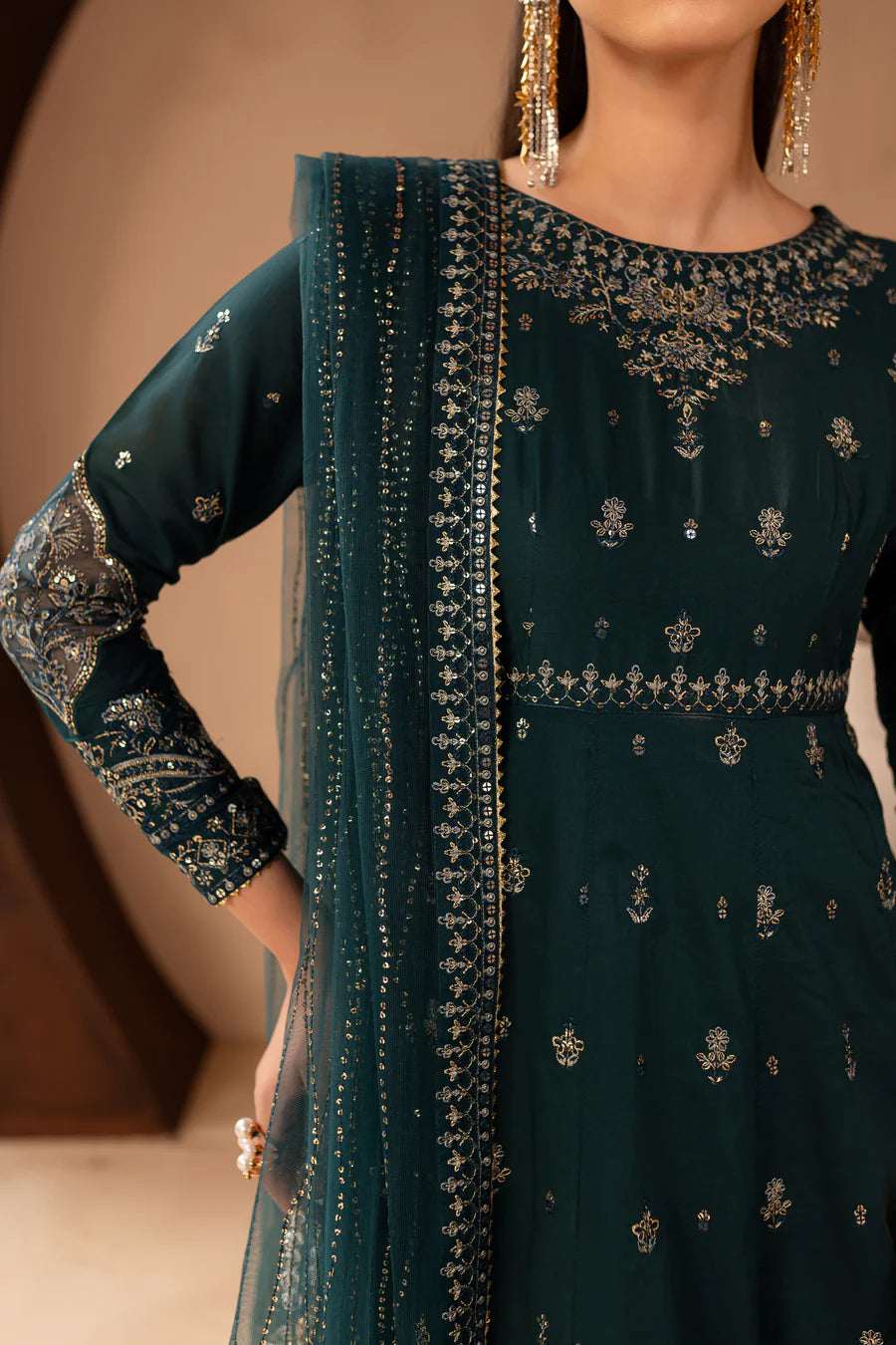 Zirwa - 3 PC Embroidered Dress