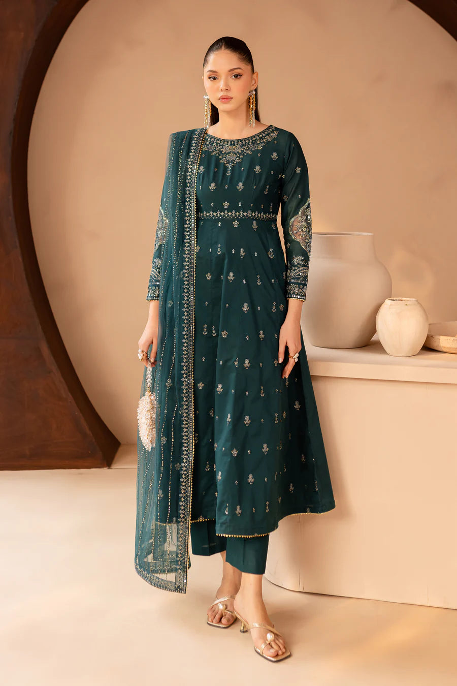 Zirwa - 3 PC Embroidered Dress