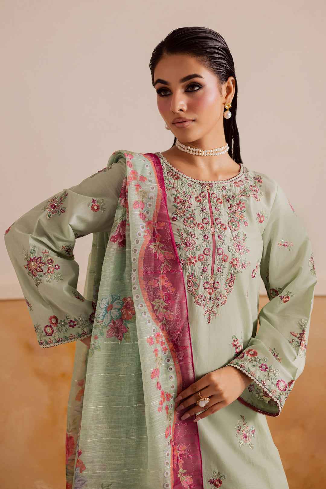 Sahar 3Pc – Embroidered Dress