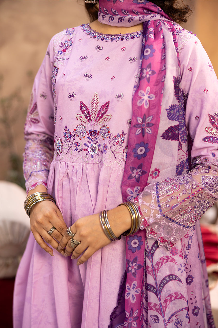 Chandni - Cotton Cambric Frock (3PC)