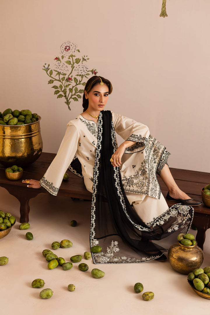 Monara - 3 PC Embroidered Dress