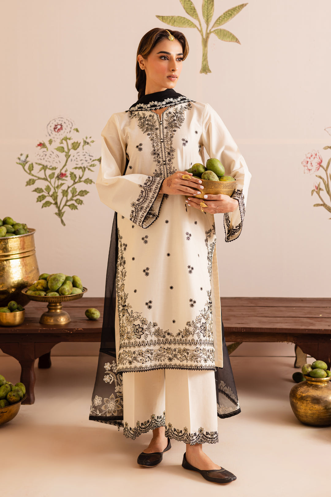 Monara - 3 PC Embroidered Dress
