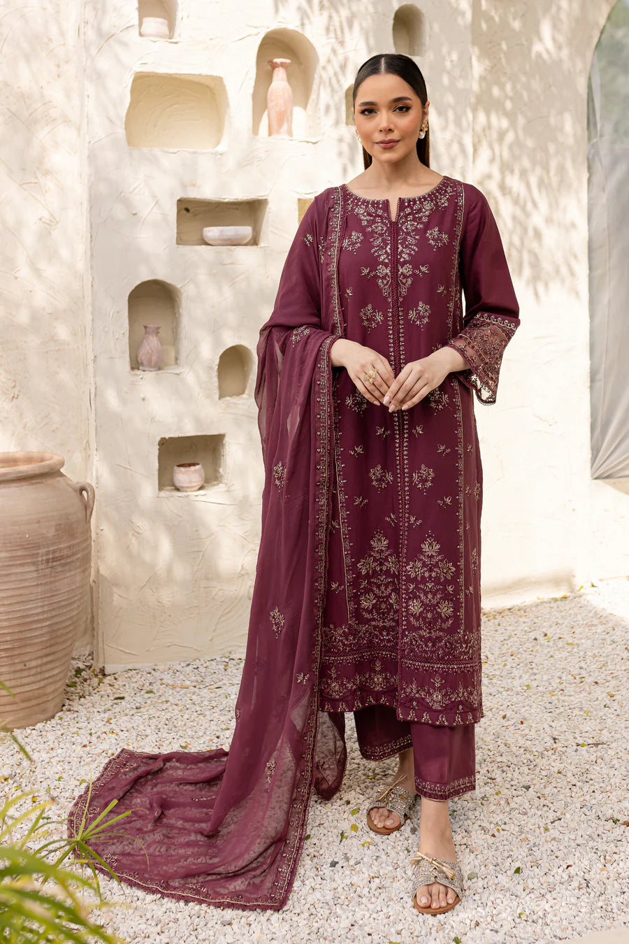 Gulsheen - 3 PC Embroidered Dress