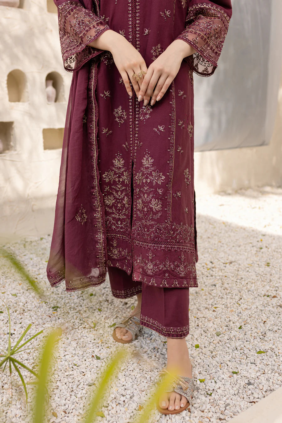 Gulsheen - 3 PC Embroidered Dress
