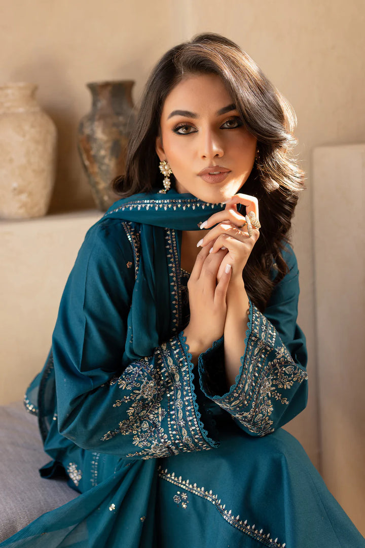 Feroza - 3 PC Embroidered Dress