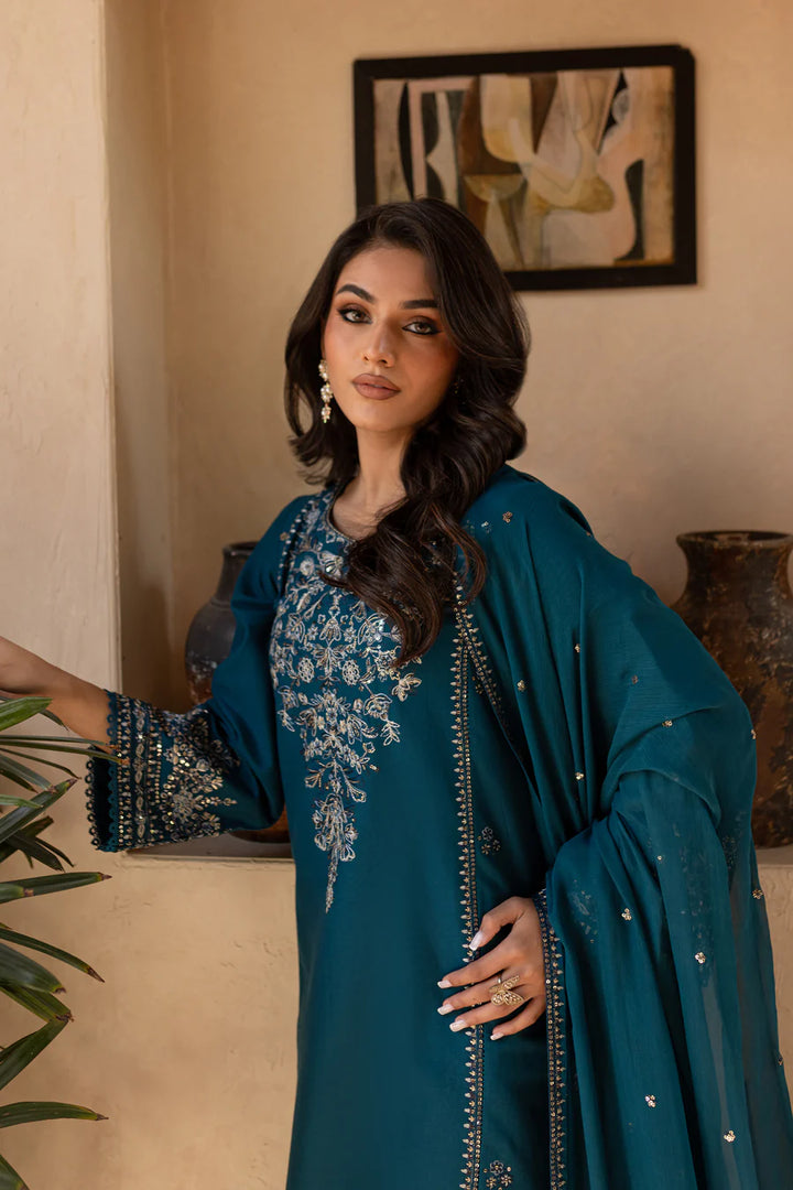 Feroza - 3 PC Embroidered Dress