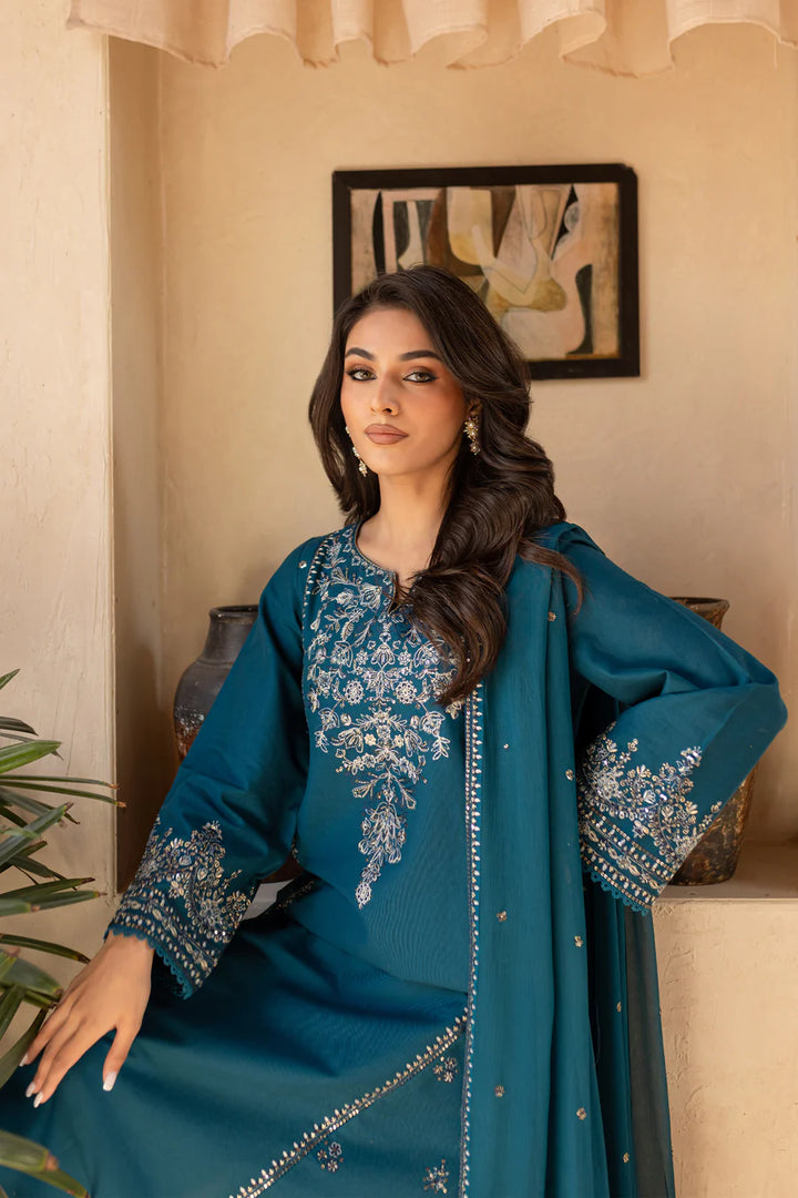 Feroza - 3 PC Embroidered Dress