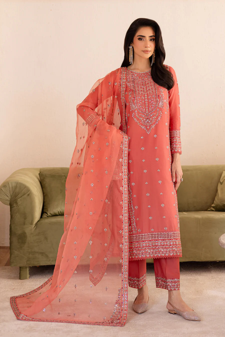 Maira - 3 PC Embroidered Dress