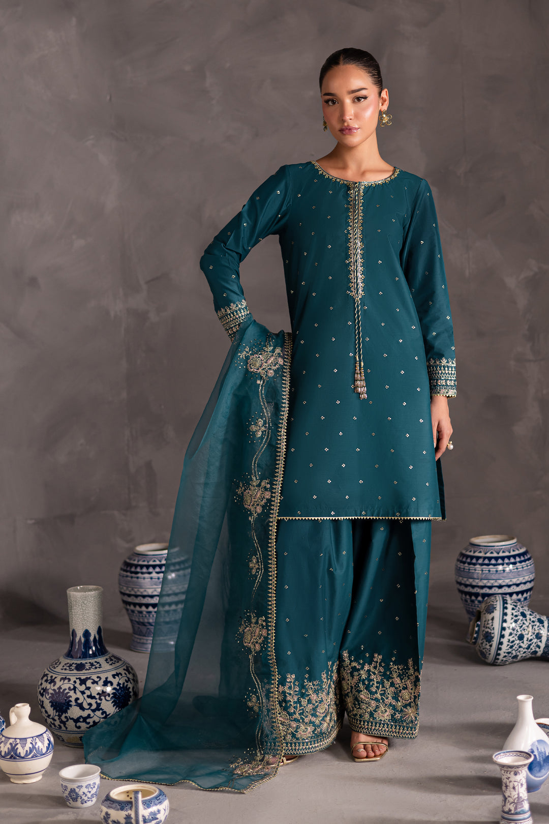 Zumar - 3 PC Embroidered Dress