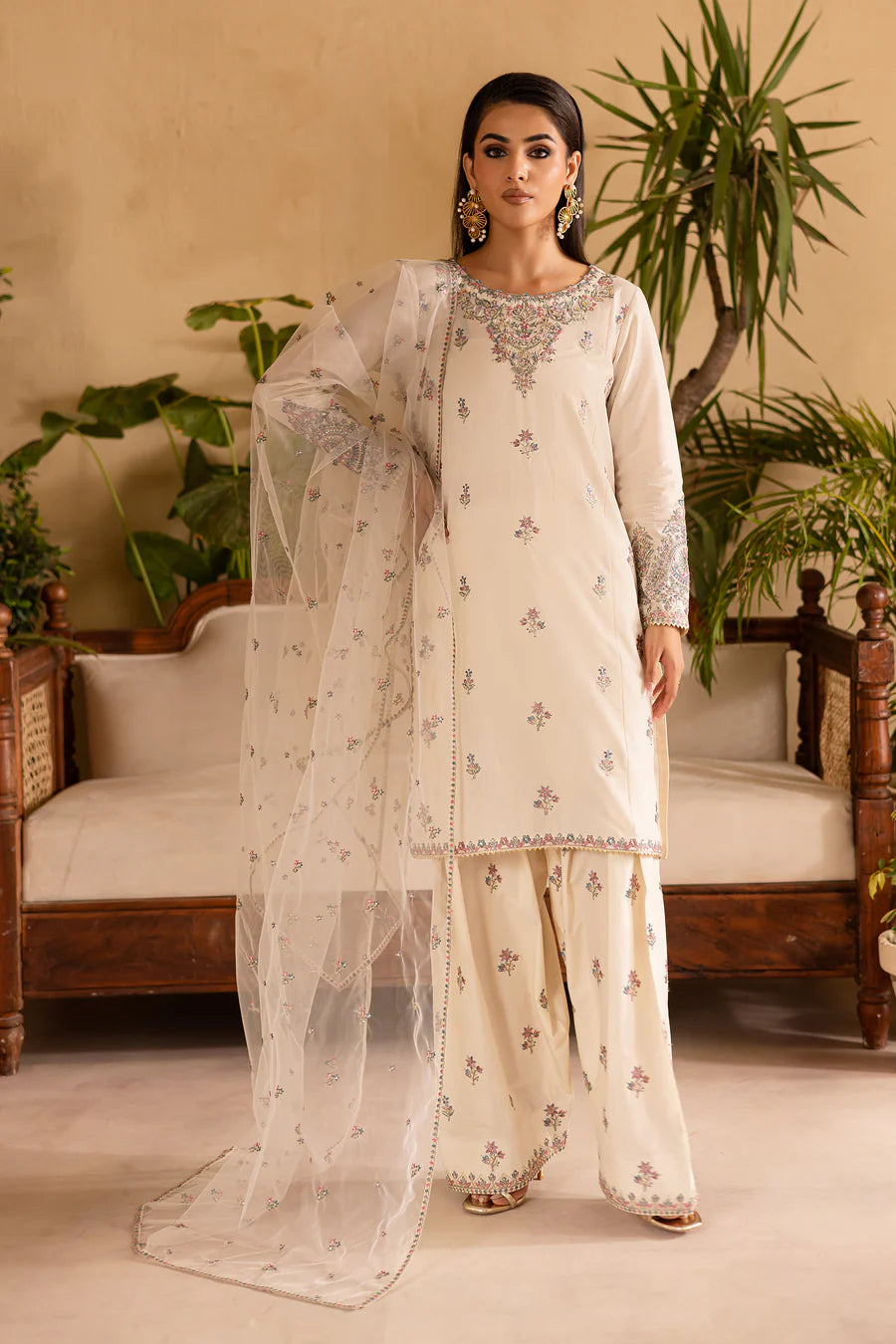 Suroor - 3 PC Embroidered Dress