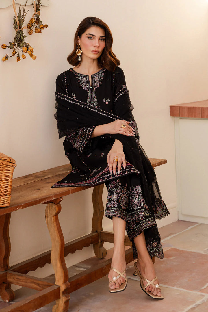 Siyahi - 3 PC Embroidered Dress