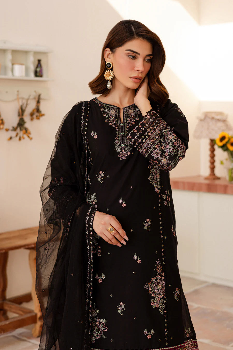 Siyahi - 3 PC Embroidered Dress