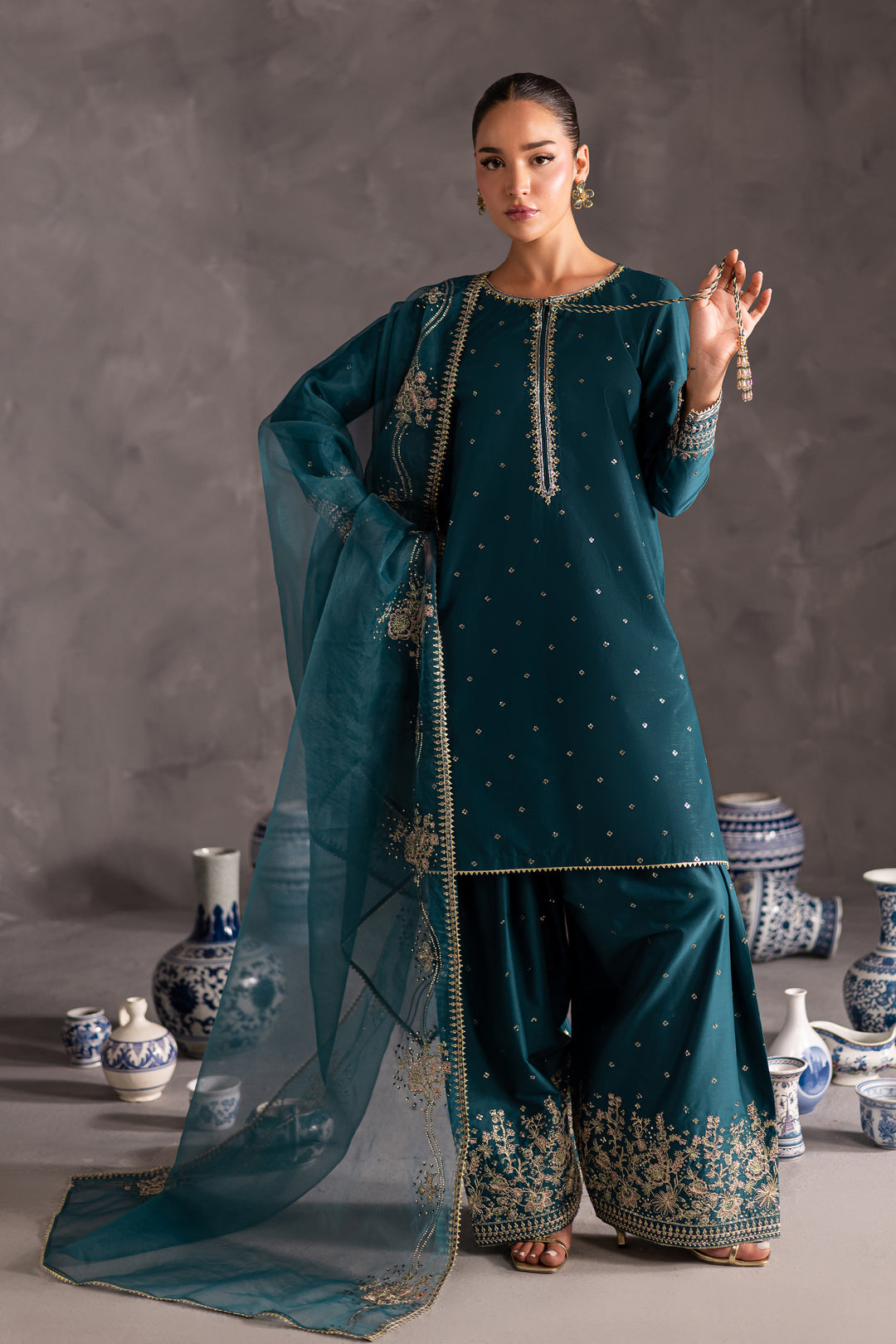 Zumar - 3 PC Embroidered Dress