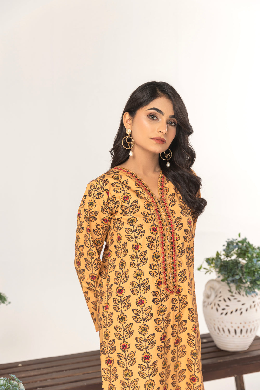 Maize 2Pc - Printed Khaddar Dress