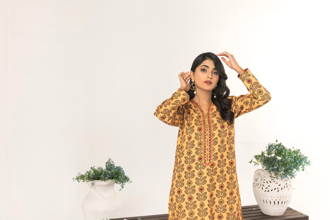 Maize 2Pc - Printed Khaddar Dress