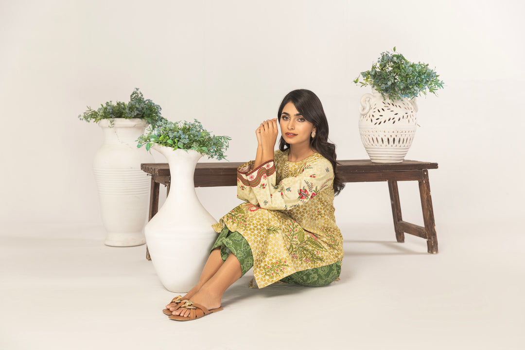 Flori 2Pc - Printed Khaddar Dress