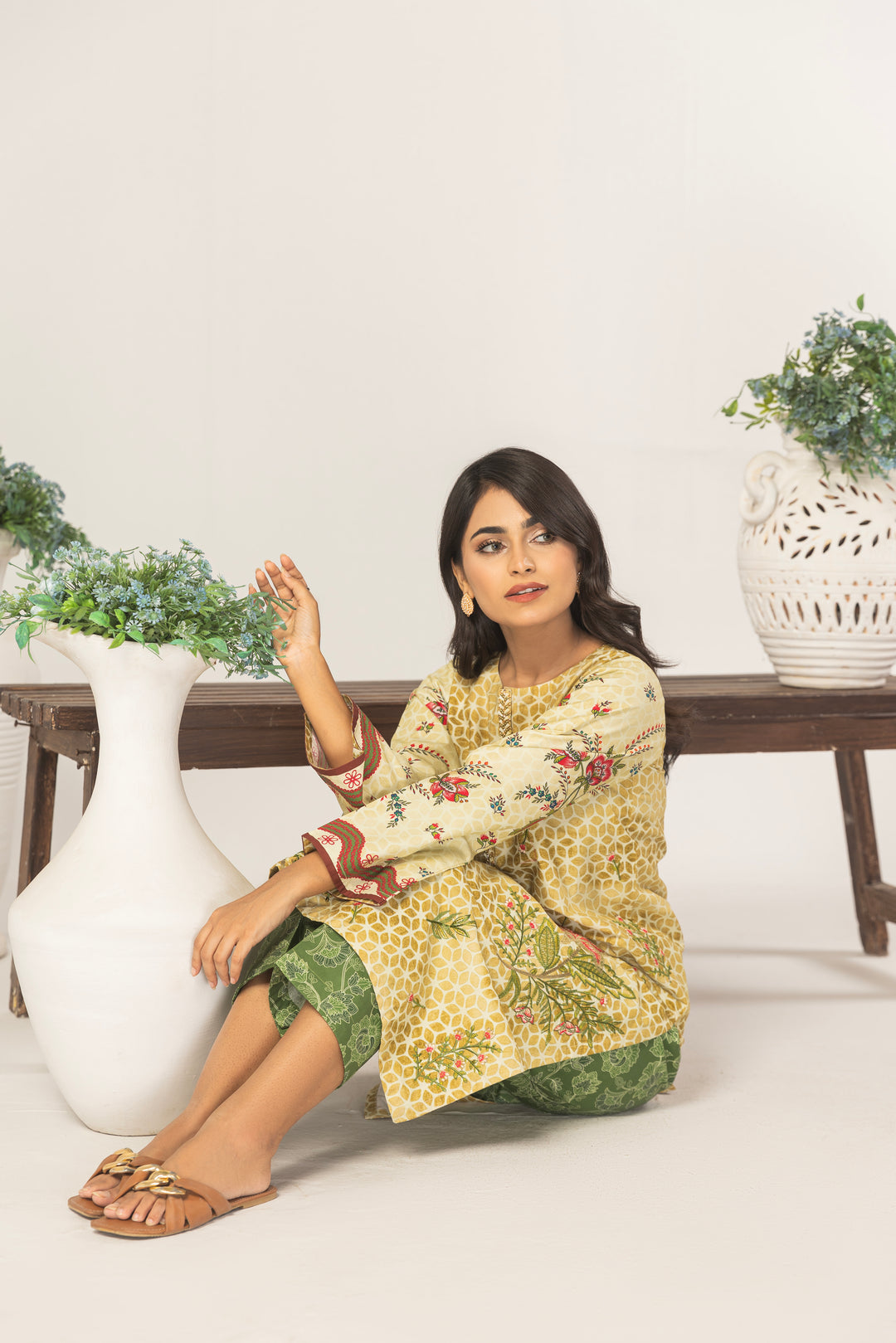 Flori 2Pc - Printed Khaddar Dress