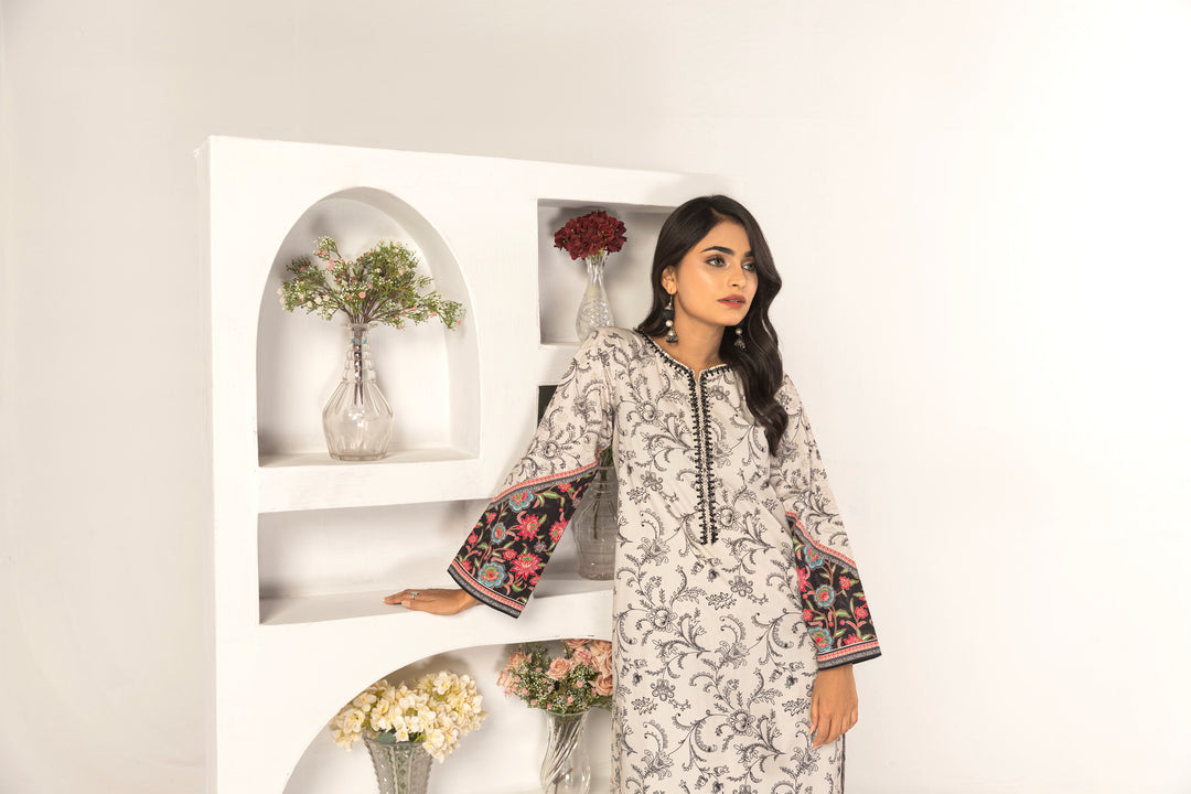 Armish 2Pc - Printed Khaddar Dress