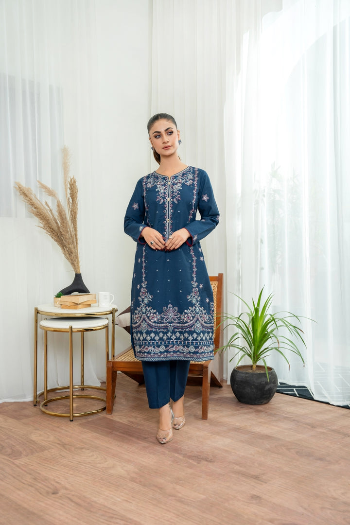 WINTER - Blue Jewel 2Pc - EMBROIDERED DRESS