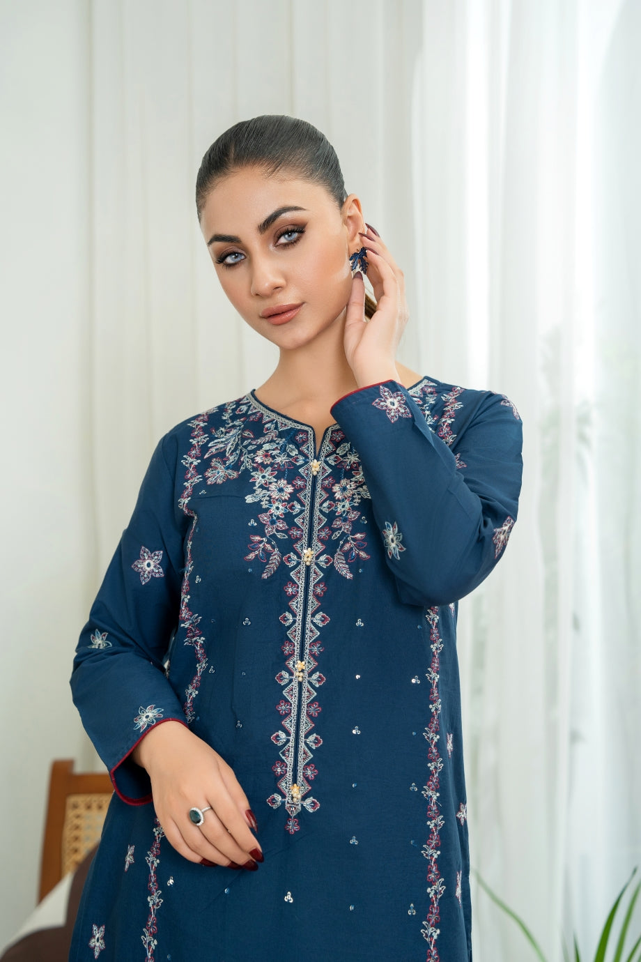 WINTER - Blue Jewel 2Pc - EMBROIDERED DRESS