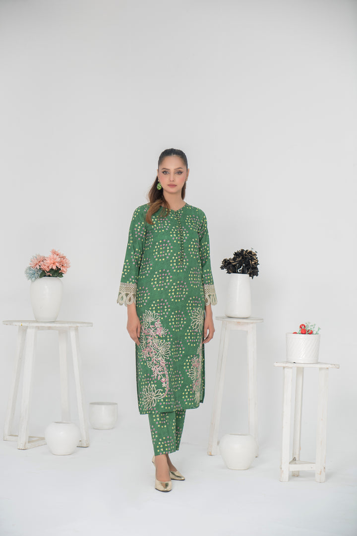 Jensun 2Pc - Printed Khaddar Dress