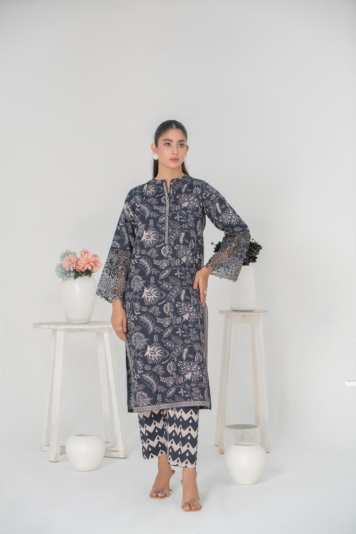 Blake 2Pc - Printed Khaddar Dress