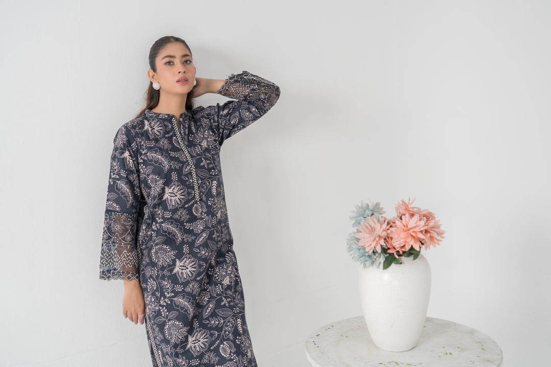 Blake 2Pc - Printed Khaddar Dress