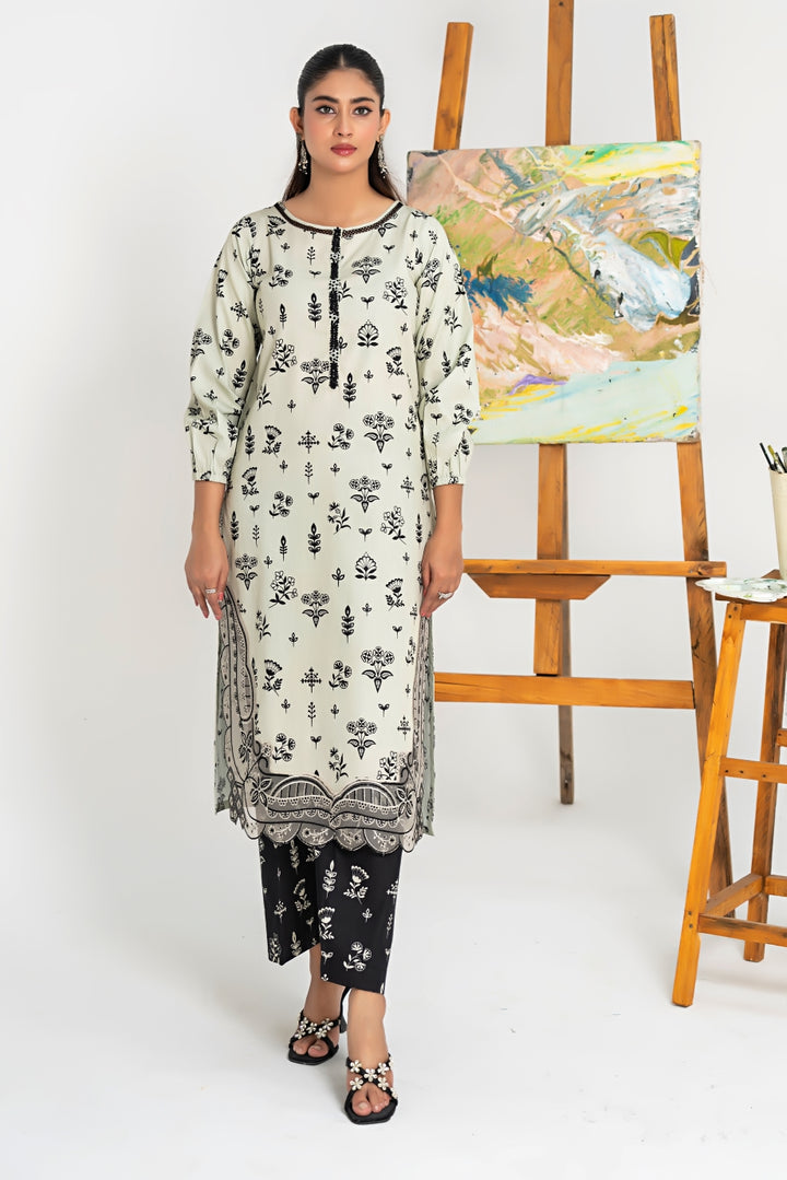 Stella 2Pc - Printed Khaddar Dress