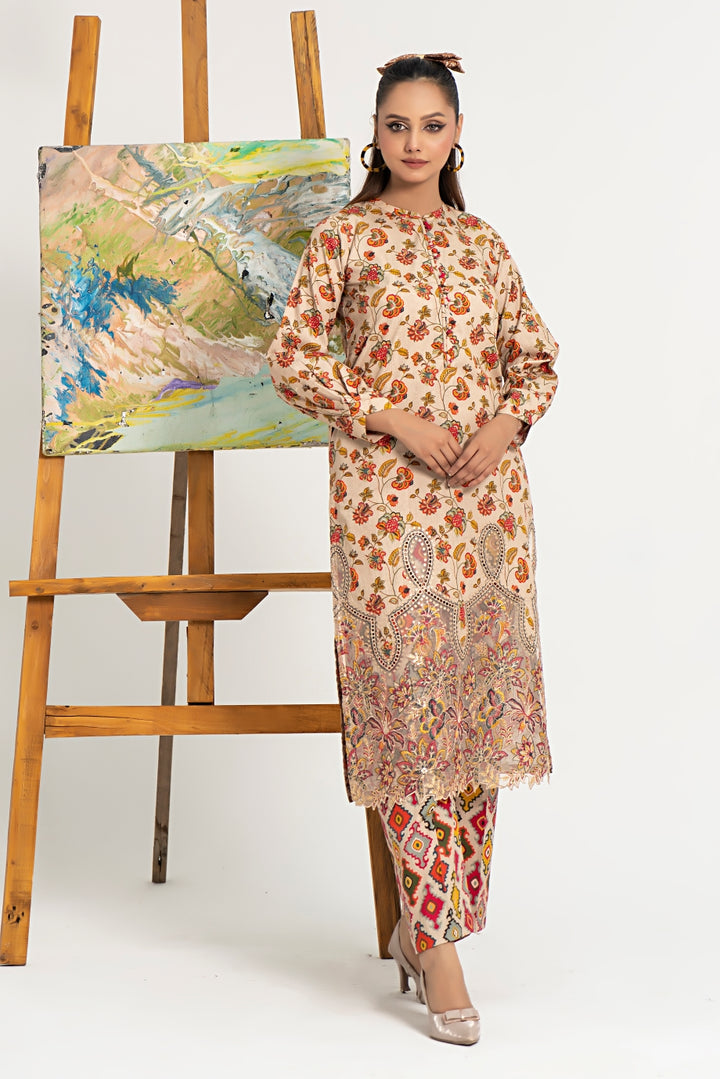 Russel 2Pc - Printed Khaddar Dress