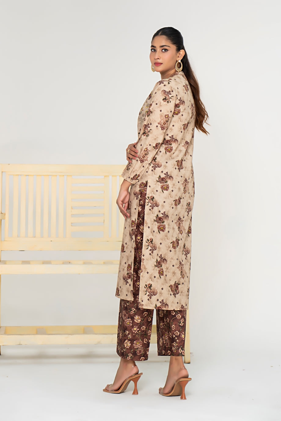 Ava 2Pc - Printed Khaddar Dress