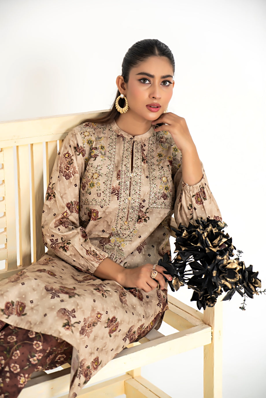 Ava 2Pc - Printed Khaddar Dress